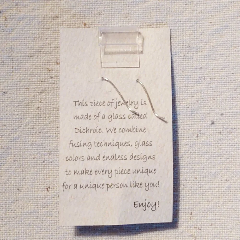 Dichroic glass earrings - Picture 2 of 2